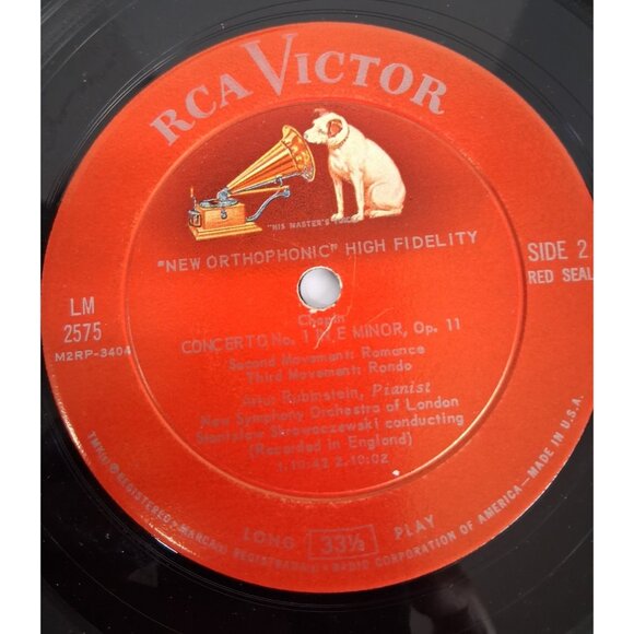 Chopin Concerto No. 1 Rubinstein Vinyl Record LP VTG 1961 RCA Victor LM-2575 VG+ - Picture 6 of 10